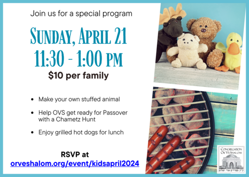 		                                </a>
		                                		                                
		                                		                            	                            	
		                            <span class="slider_description">Our next Young Family Program is coming up! Make your own stuffed animal and help with Passover prep. Click here to sign up.</span>
		                            		                            		                            