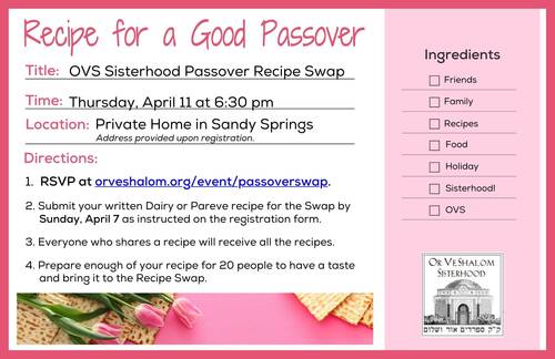 Banner Image for Sisterhood Passover Recipe Swap
