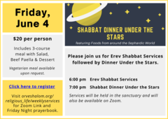 Banner Image for Shabbat Dinner Under the Stars June 4 2021