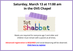 Banner Image for Tot Shabbat Services, March 13, 2021