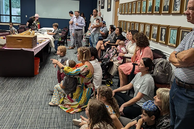 group of families with small children for children services
