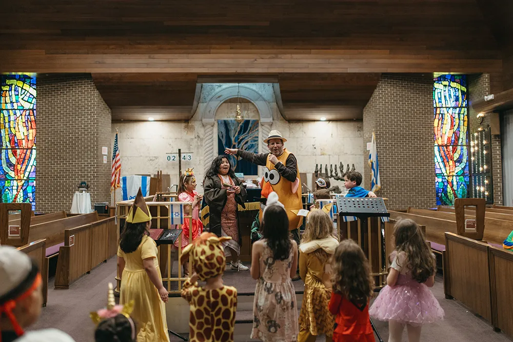 building blocks class with kids dressed up