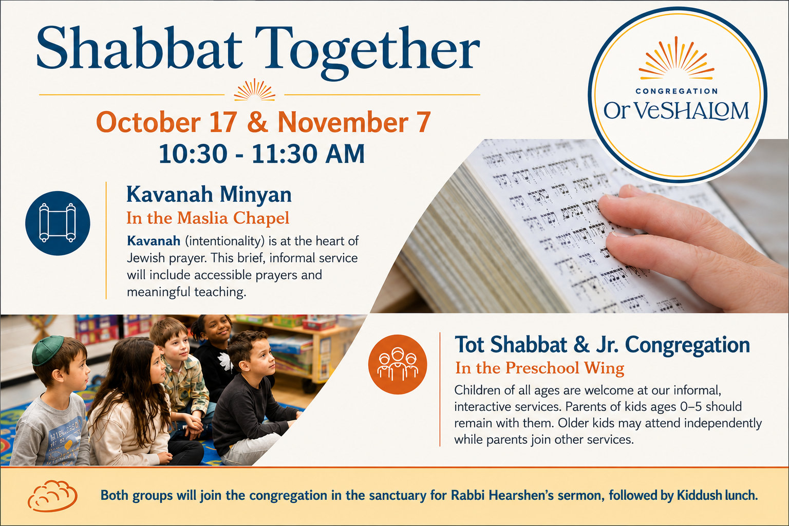 Shabbat Together October and November 2026 Postcard
